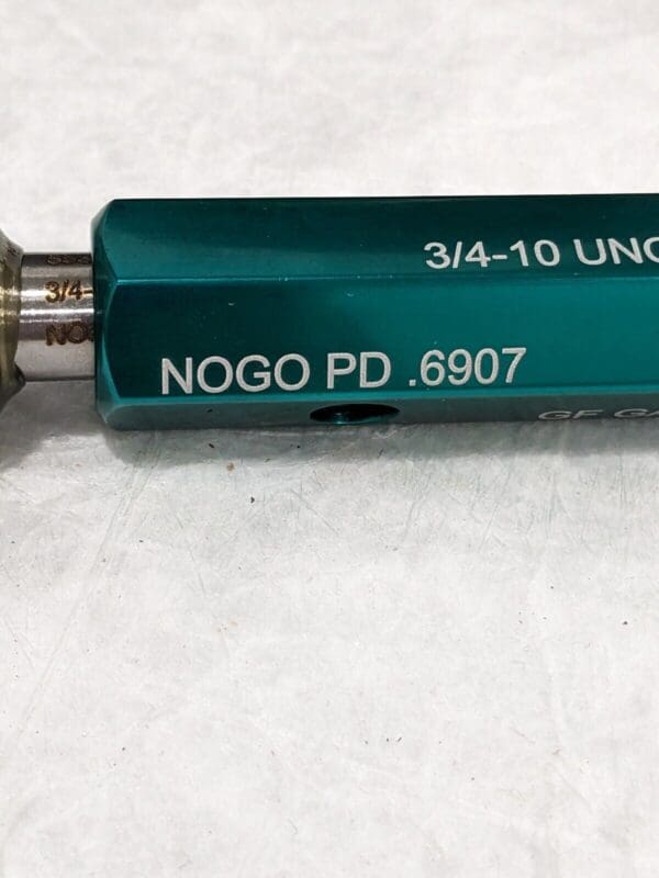 GF GAGE Set Plug Gage: 3/4-10 UNC, No Go Class 3B, 3" Handle HL0750103ANSE