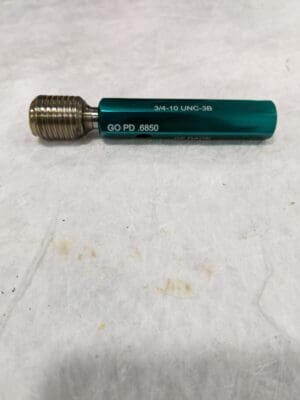 GF GAGE Set Plug Gage: 3/4-10 UNC, Go Class 3B, 3" Handle HL0750103AGSE