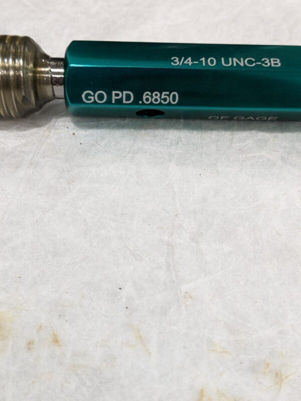 GF GAGE Set Plug Gage: 3/4-10 UNC, Go Class 3B, 3" Handle HL0750103AGSE