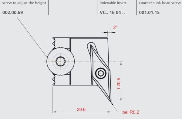 GRAF Insert Holder RH for Copy Turning R37 12.0449