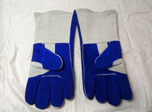 3 PAIRS of Blue Welding Gloves Side Split Cowhide 14" Length Size LARGE 1250B