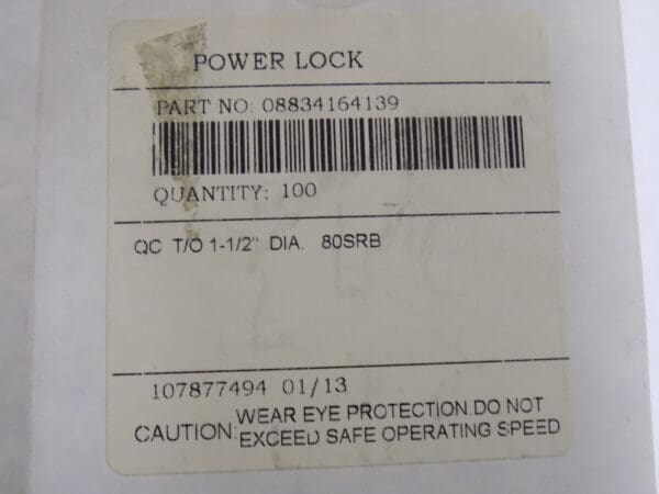 Powerlock 1-1/2" 80G QC TS SC LOCKING DISC QTY 100 08834164139