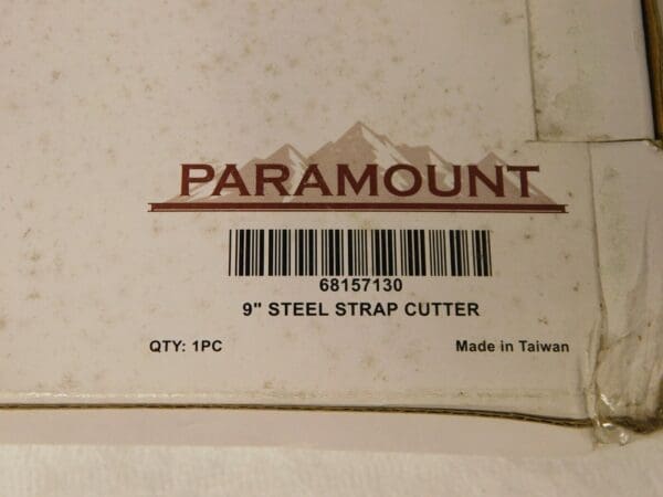 Paramount Strap Cutter 9" OAL 3/4" Cap PAR-H-100