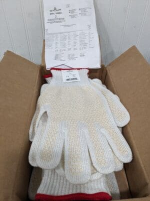 Showa Cut Resistant Glove, White, Reversible, Size L Qty 12 910C-09