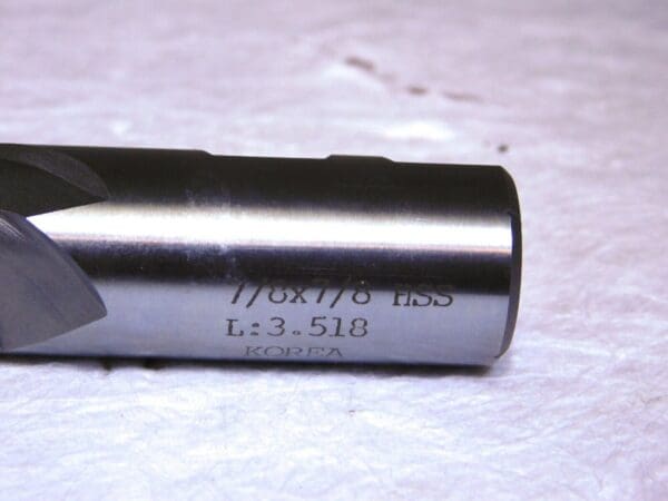 Interstate HSS Sq End Mill 7/8” Dia 2Fl 7/8” Shank Dia RH 5-3/4” OAL 01901560