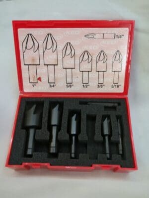 KEO Countersink Set: 6Pc, 1/4 to 1" Head Dia, 6 Flute incomplete 103-050049