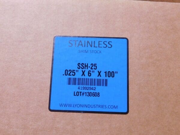 Stainless Steel Shim Stock Roll 0.025" x 6" x 100"