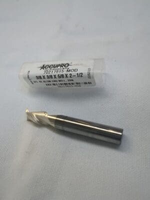 ACCUPRO Square End Mill: 3/8" Dia, 5/8" LOC, 2 Flute, Solid Carbide250-37510