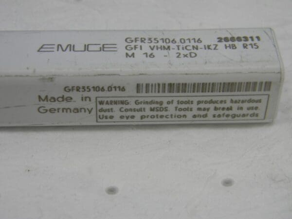 EMUGE M16x2.00 5/8″Shank 4FL RH Carbide Helical Flute Thread Mill GFR35106.0116