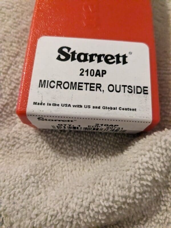 STARRETT 0 to 7/8" Range, Mechanical Screw Thread Micrometer 50731