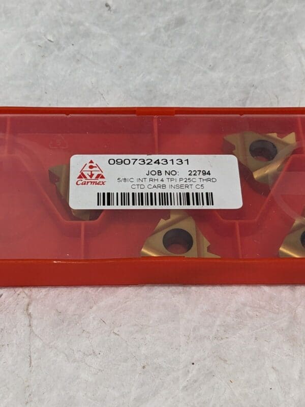 Carmex Carbide Laydown Threading Insert 5/8IC INT RH 4 TPI Qty 4 27IR4TPI25C