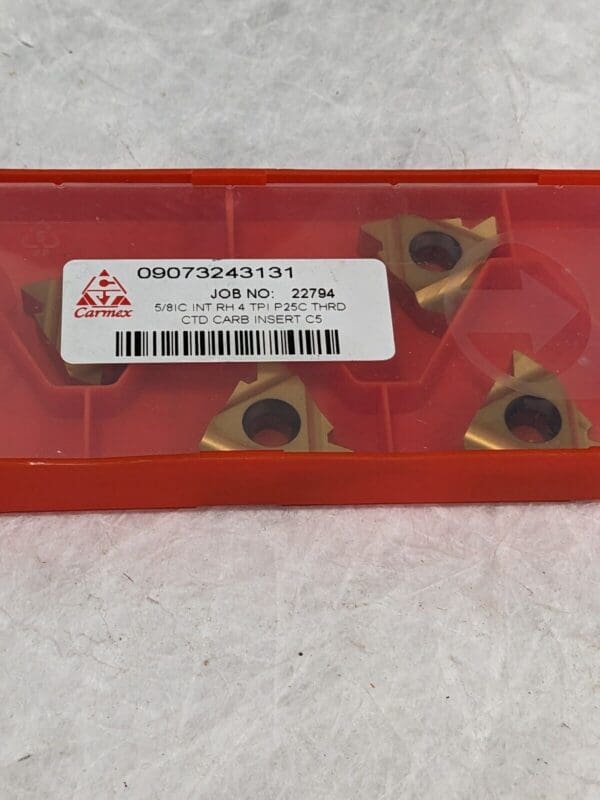 Carmex Carbide Laydown Threading Insert 5/8IC INT RH 4 TPI Qty 4 27IR4TPI25C