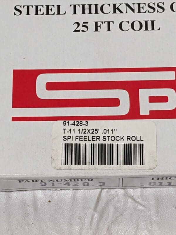 SPI Feeler Stock Roll: 0.011" Thick High Carbon Steel Qty 2 91-428-3