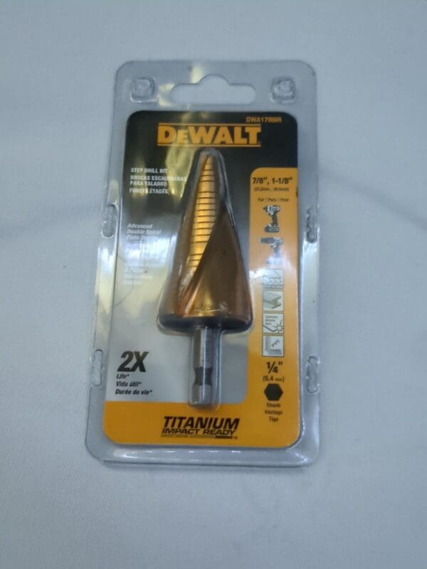 DEWALT Step Drill Bit: 1/4" Shank Dia DWA1789IR