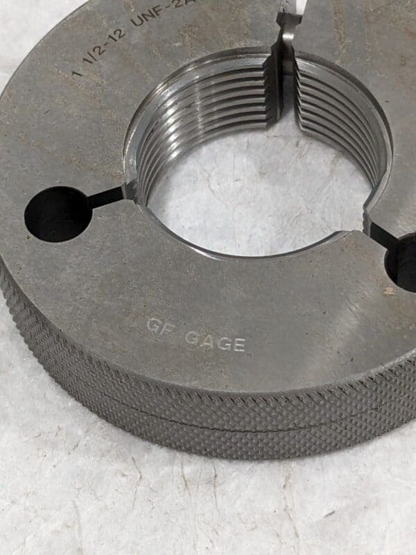 GF GAGE Threaded Ring Gage: 1-1/2-12 Thread, UNF, Class 2A, No Go R1500122ANK