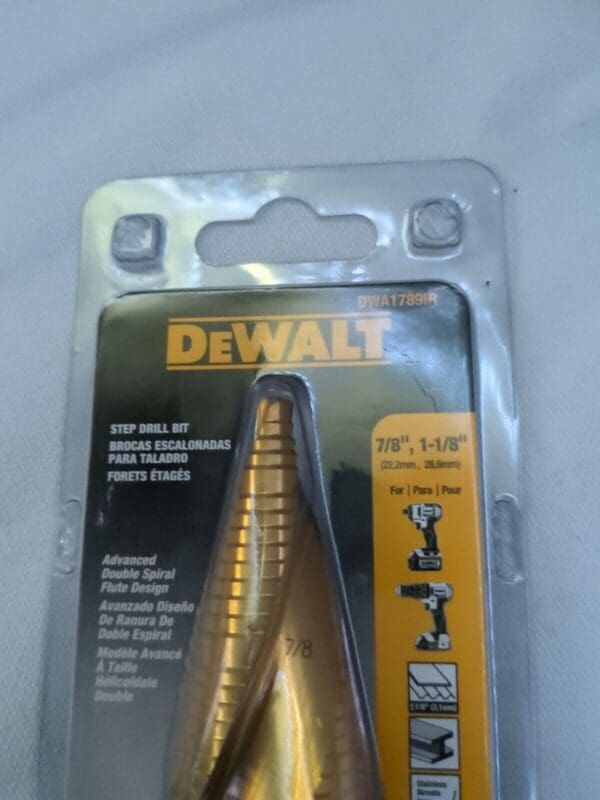 DEWALT Step Drill Bit: 1/4" Shank Dia DWA1789IR