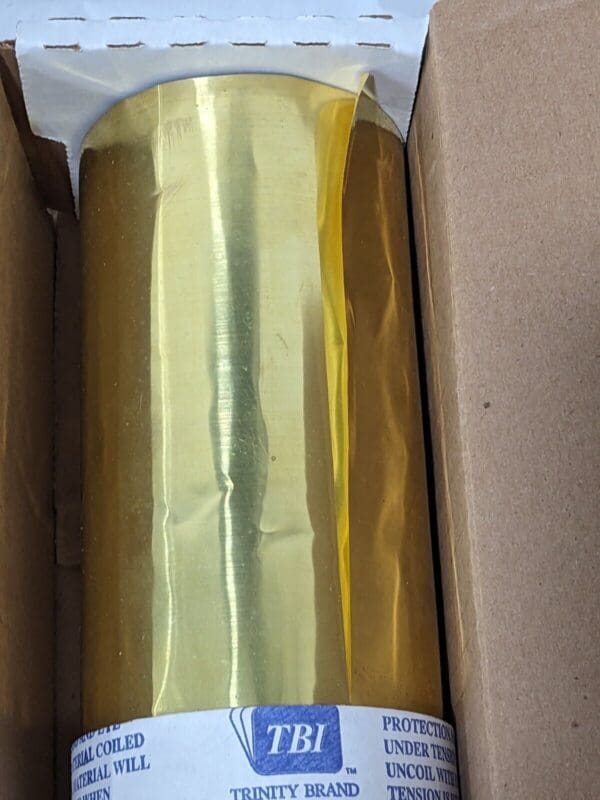 TBI Shim Stock: 0.002'' Thick, 120'' Long, 12" Wide, 260 Alloy Brass M-BBW120-2