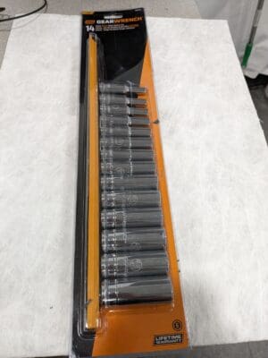 GEARWRENCH Deep Socket Set: 14 Pc, 3/8" Drive, 6.00 to 19.00" Socket 80554