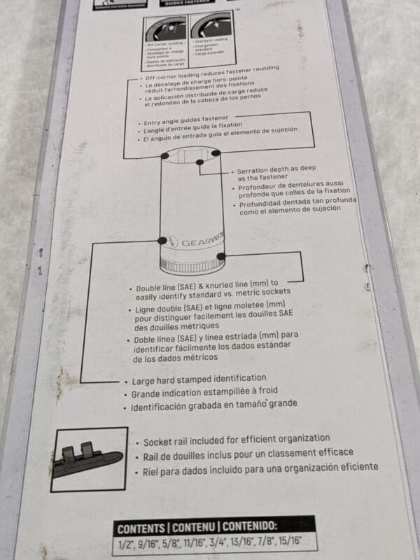 GEARWRENCH Deep Socket Set: 8 Pc 1/2 to 15/16″ Socket 80705