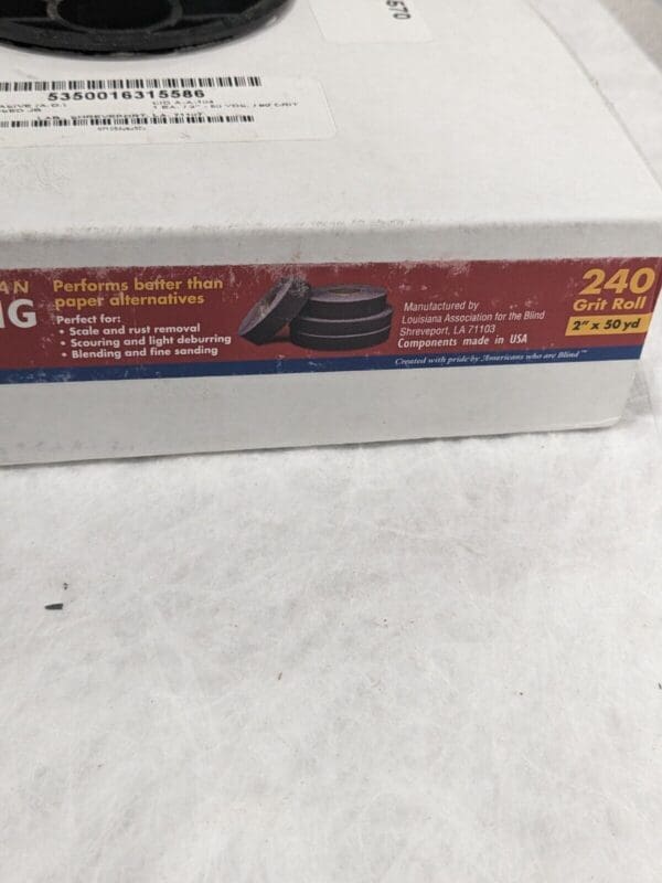 ABILITY ONE 2" x 50 Yd 240 Grit Aluminum Oxide Shop Roll 5350016315586