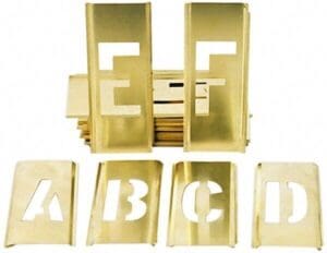 ABILITY ONE Brass Stencils; Number Of Pieces: 45 7520002729683