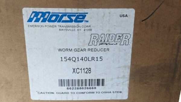 Morse Raider Worm Gear Reducer Left/Right0.75"SD 15:1 Ratio XC1128 154Q140LR15