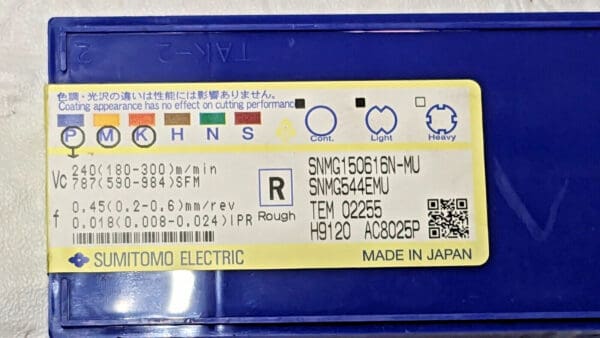 Sumitomo Carbide Turning Inserts Neutral SNMG544EMU AC8025P QTY 10 19P7ALK