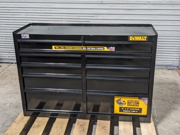 Dewalt Roller Cabinet Tool Box 9 Drawer 52" x 18" x 40" Steel Black DWST25292