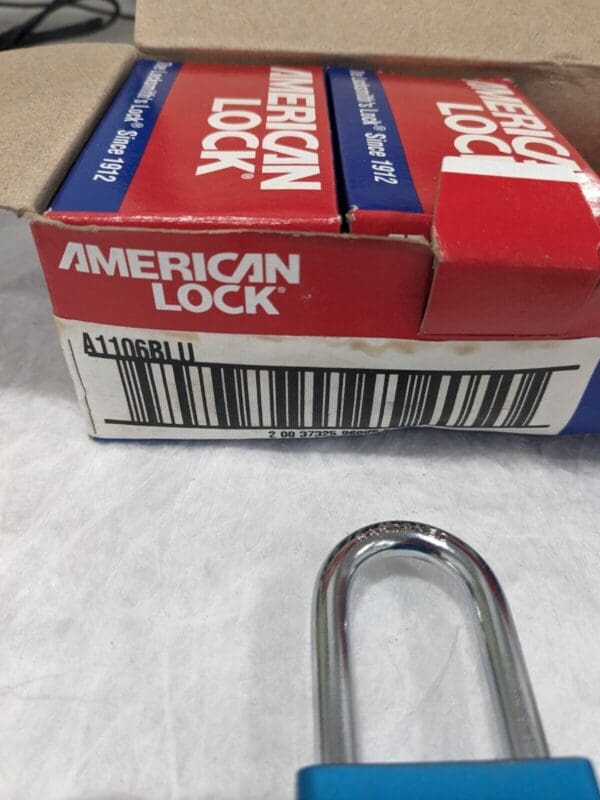 AMERICAN LOCK Padlock: Keyed Different, Alum., Steel Shackle Qty 6 A1106BLU