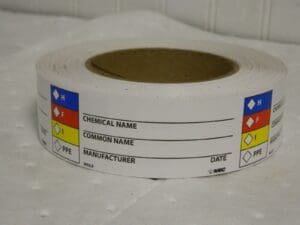 NMC RTK Hazard Warning Label PS Paper 1 1/2 "x 4" Qty 500 WOL9