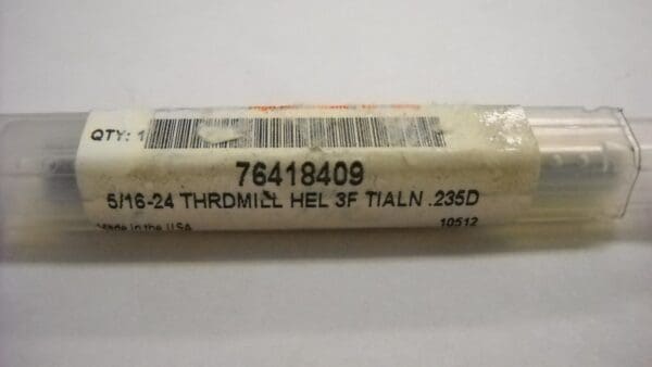 Accupro Thread Mill 5/16-24" x .285 Dia. 3FL TiAlN Carbide 76418409