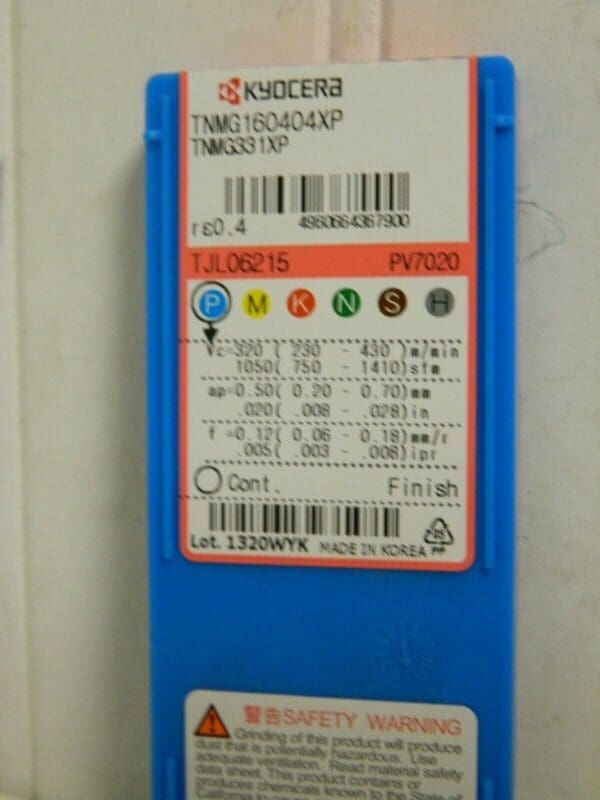 Kyocera Cermet Turning Insert TNMG331 XP Grade PV7020 Qty 10 8808818