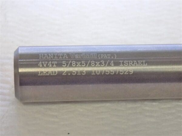 Hanita Carbide End Mill 5/8" Dia x 3" OAL 4FL RH ALTIN #TM4V4T16006