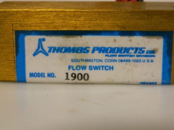 Thomas Products 18354 Fixed Set Points Brass Flow Switch 1900