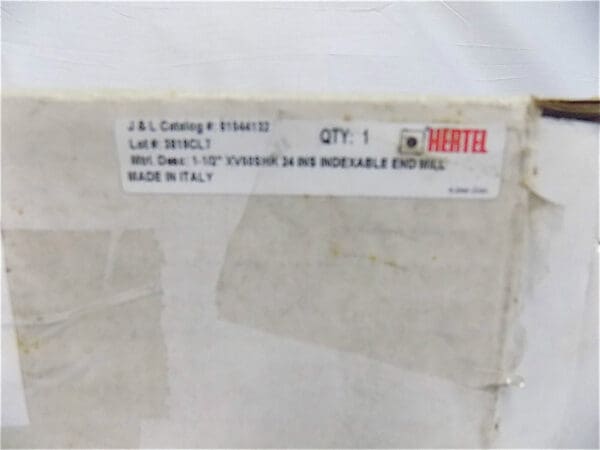 Hertel 1-1/2" CD 4.54" MD CAT 50 V-Flange Taper SQR Shoulder EndMill 81544132