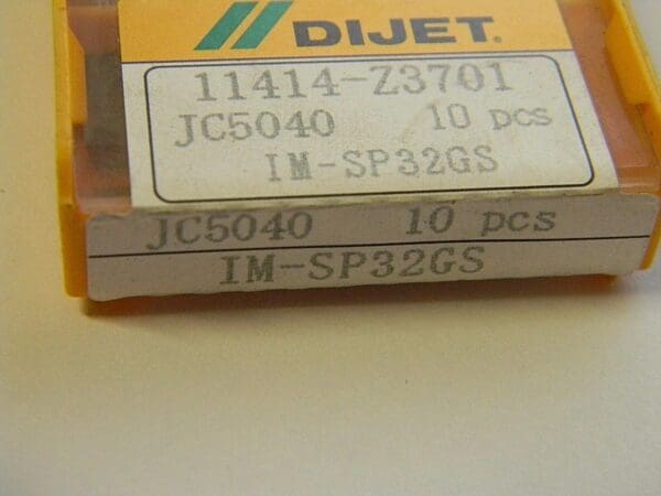 DIJET Carbide Milling Inserts IM-SP32GS Grade JC5040 Qty. 10 11414-Z3701