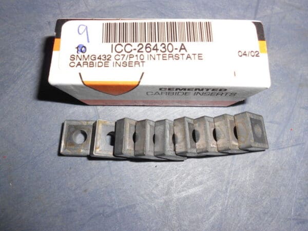 Interstate SNMG432 C7/P10 Carbide Inserts Qty. 9 ICC-26430-A