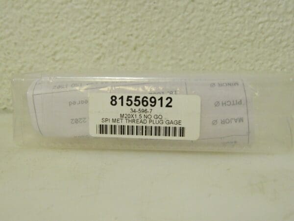 SPI Single End Plug Thread No Go Gage M20x1.5 Class 6H 34-596-7