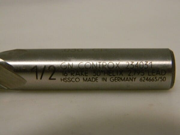 Controx Cobalt End Mill 1/2" x 1/2" x 1-1/4" x 3-1/4" 4F 234031CR030