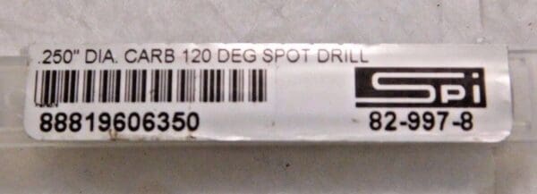 SPI Solid Carbide Spotting Drill 0.25" Dia x 1-31/32" OAL QTY 2 82-997-8