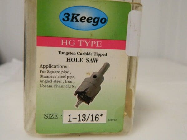 3-Keego Tungsten Carbide Tipped Hole Saw 1-13/16" HG Type 103.5000226