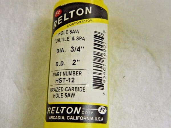 Relton Tub Tile & Spa Hole Saw 3/4" x 2" Brazed Carbide HST-12