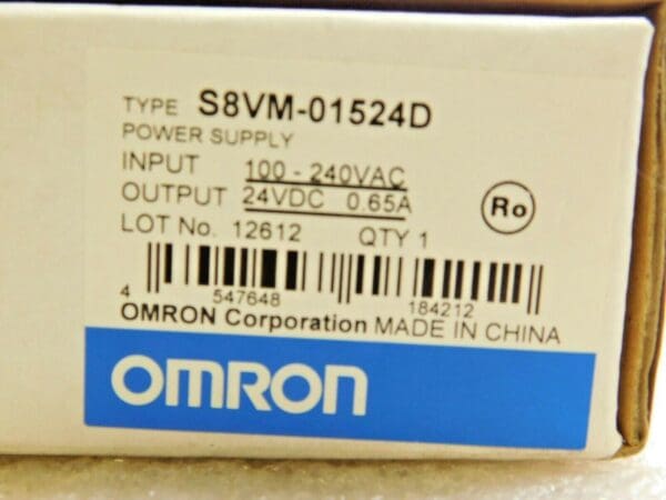 Omron Power Supply Unit Open 24 VDC 0.65 A 15 W Output S8VM-01524D