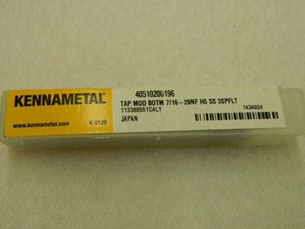 Kennametal Spiral Flute Tap 7/16-20 HSS 1434004