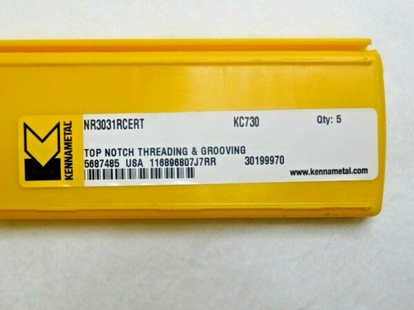 Kennametal TopNotch Carbide Threading/Grooving Inserts NR3031RCERT Qty 5 5687485