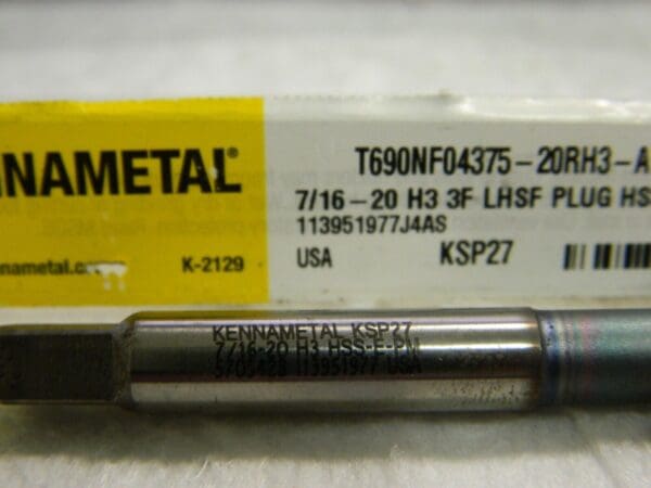 Kennametal VanadiumHSS Spiral Flute Tap UNF Thread Limit H3 QTY 3 5705428