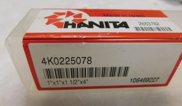 Hanita Carbide Spiral Flute Corner Radius End Mill 1" x 4" 2 Flute 4K0225078