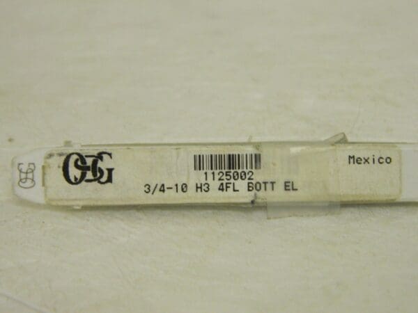 OSG Straight Flute Standard Hand Tap 3/4"-10 UNC H3 4FL HSS 1125002