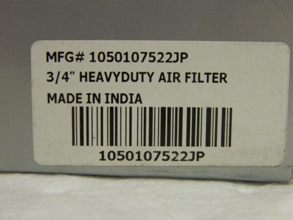 Jupiter Pneumatics Heavy Duty Filter 3/4"Port 10.24"High 3.54" Wide 1050107522JP