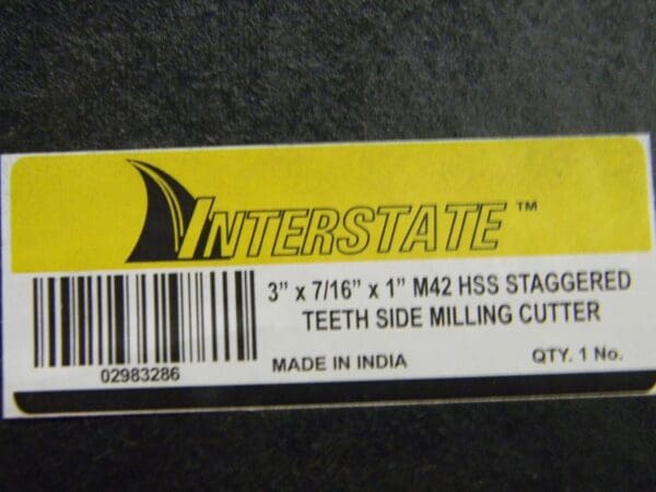 Interstate Cobalt Side Milling Cutter 3" Diam x 7/16" Width of Cut M42 02983286